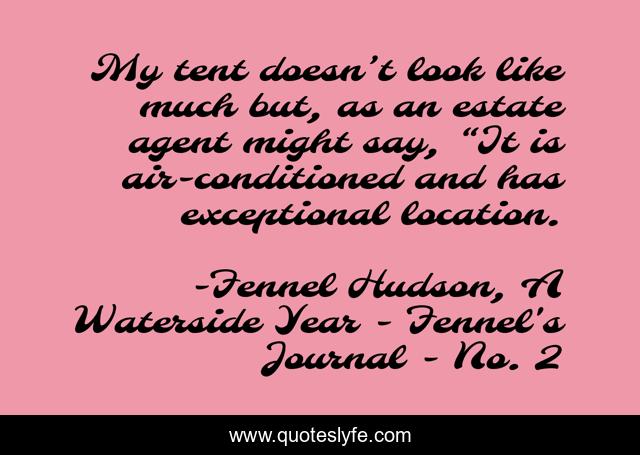 My tent doesn’t look like much but, as an estate agent might say, “It is air-conditioned and has exceptional location.