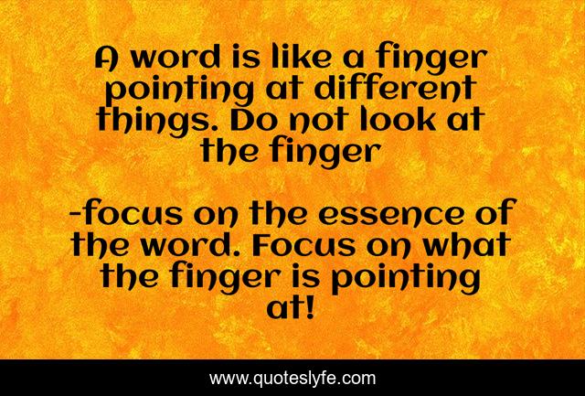 A word is like a finger pointing at different things. Do not look at the finger