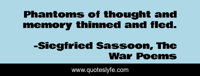 Phantoms of thought and memory thinned and fled.
