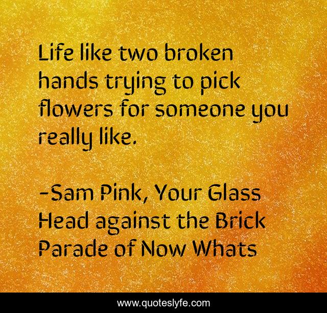 Life like two broken hands trying to pick flowers for someone you really like.