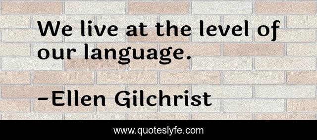 We live at the level of our language.