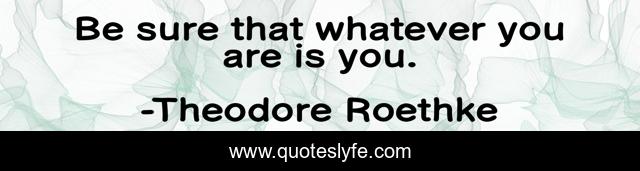 Be sure that whatever you are is you.
