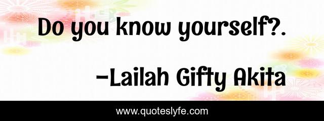 Do you know yourself?.