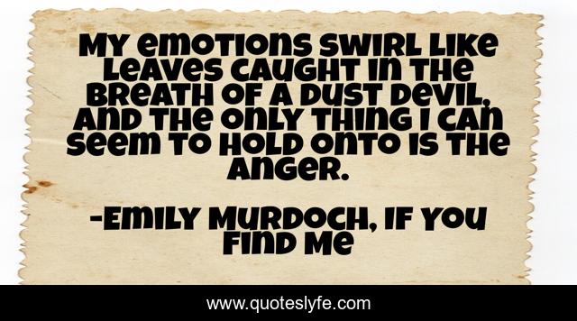 My emotions swirl like leaves caught in the breath of a dust devil, and the only thing I can seem to hold onto is the anger.