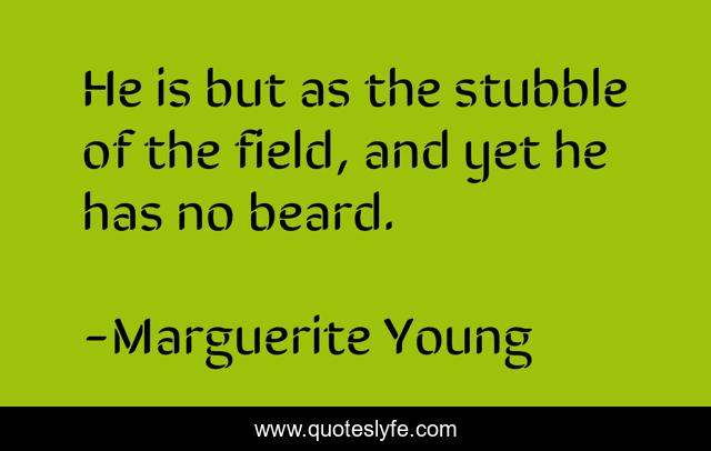 He is but as the stubble of the field, and yet he has no beard.