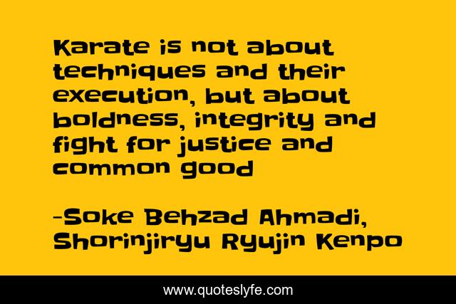 Karate is not about techniques and their execution, but about boldness, integrity and fight for justice and common good