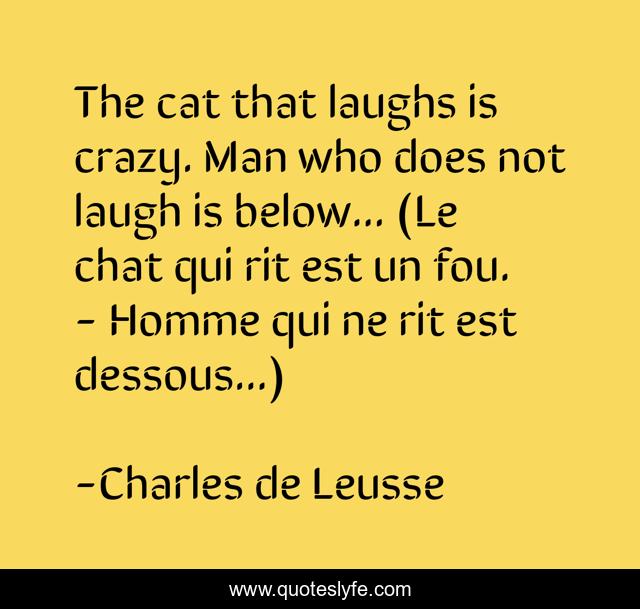 The cat that laughs is crazy. Man who does not laugh is below... (Le chat qui rit est un fou. - Homme qui ne rit est dessous...)
