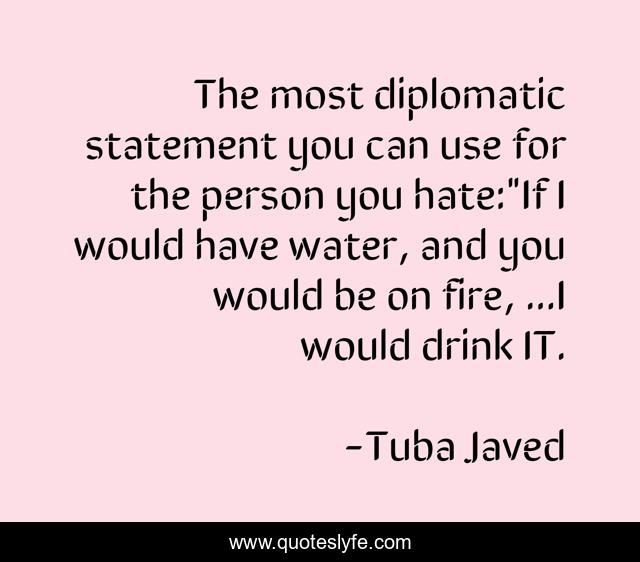 The most diplomatic statement you can use for the person you hate: