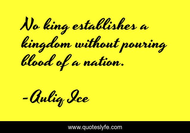 No king establishes a kingdom without pouring blood of a nation.