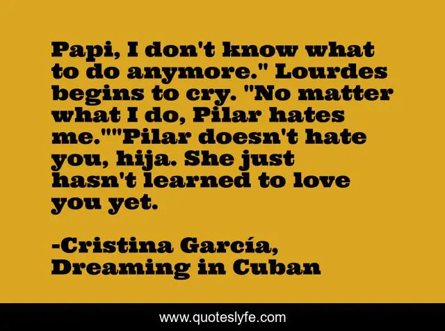 Papi, I don't know what to do anymore.