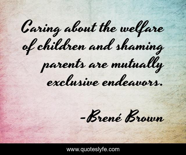Caring about the welfare of children and shaming parents are mutually exclusive endeavors.