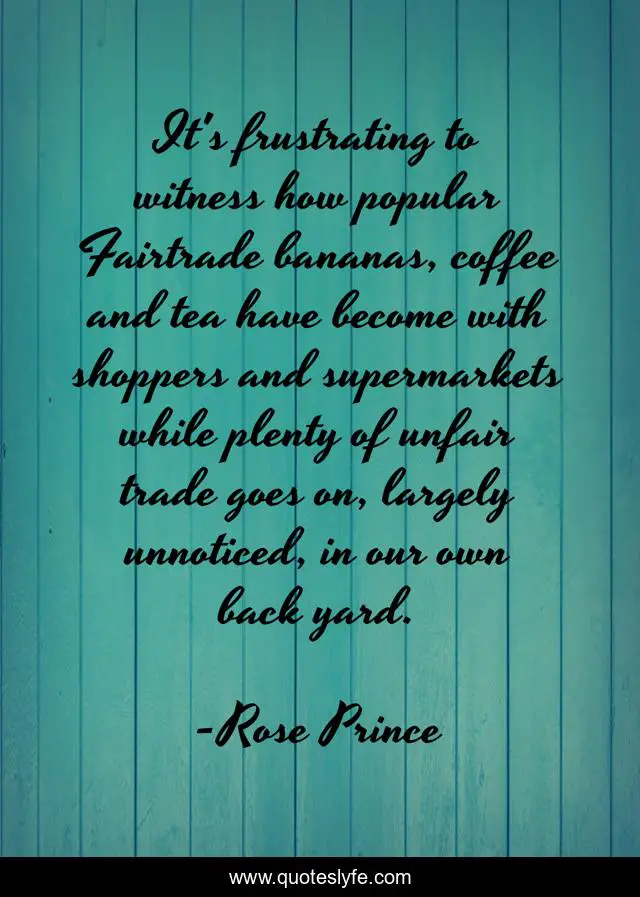 It's frustrating to witness how popular Fairtrade bananas, coffee and tea have become with shoppers and supermarkets while plenty of unfair trade goes on, largely unnoticed, in our own back yard.