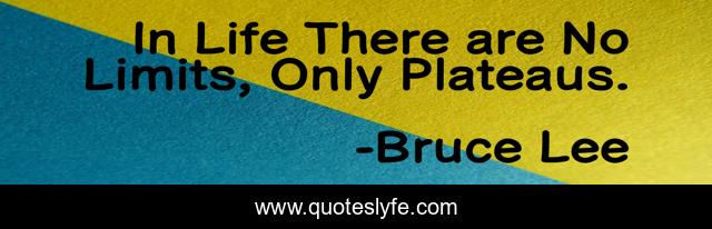 In Life There are No Limits, Only Plateaus.