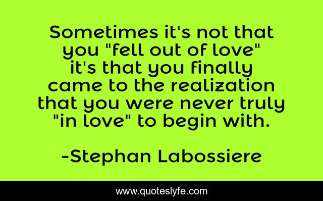 Sometimes it's not that you 