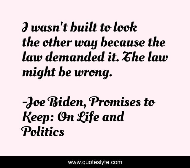 I wasn't built to look the other way because the law demanded it. The law might be wrong.