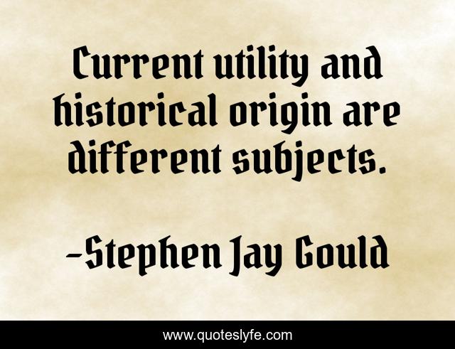 Current utility and historical origin are different subjects.