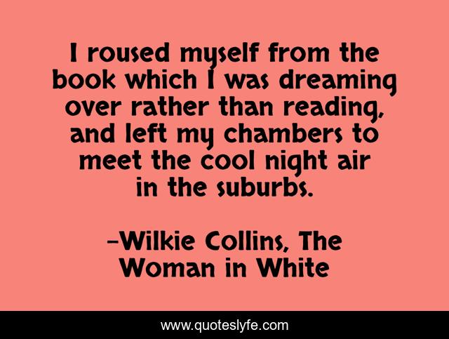 I roused myself from the book which I was dreaming over rather than reading, and left my chambers to meet the cool night air in the suburbs.