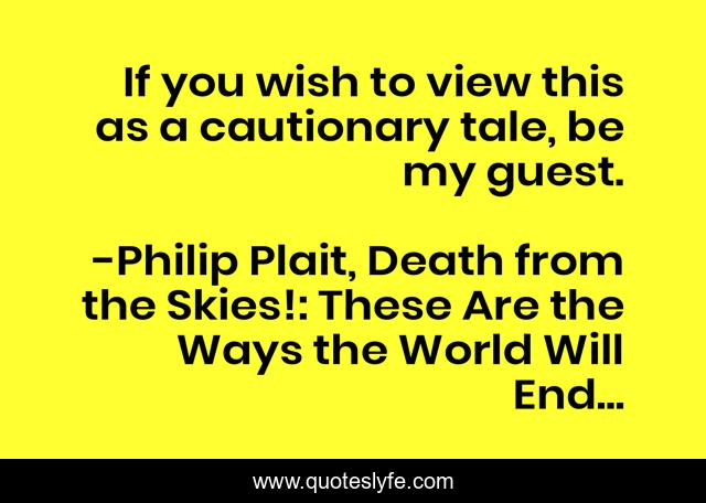 If you wish to view this as a cautionary tale, be my guest.