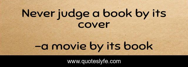 Never judge a book by its cover