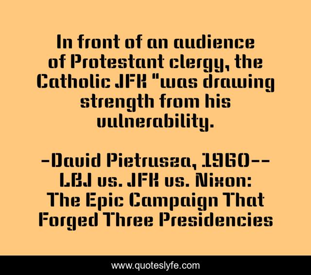 In front of an audience of Protestant clergy, the Catholic JFK 