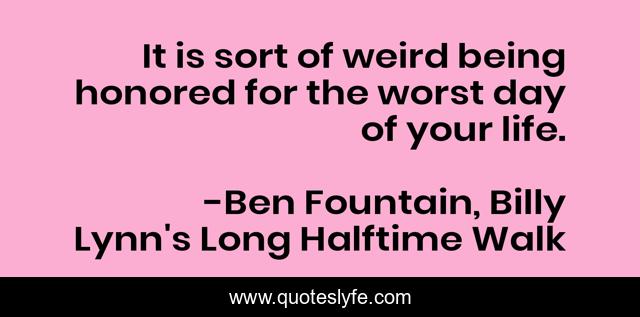 It is sort of weird being honored for the worst day of your life.
