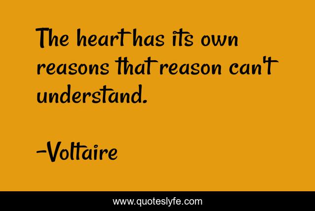The heart has its own reasons that reason can't understand.