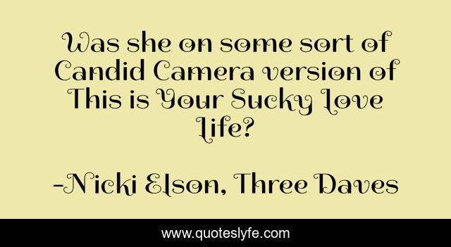 Was she on some sort of Candid Camera version of This is Your Sucky Love Life?