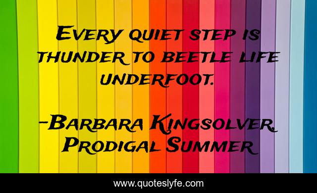 Every quiet step is thunder to beetle life underfoot.