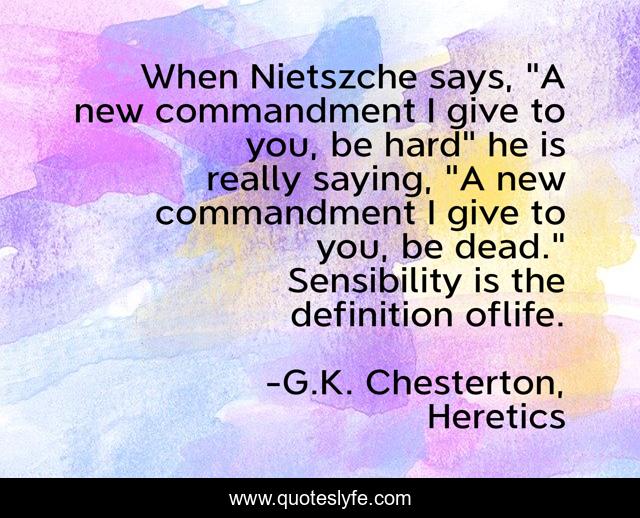 When Nietszche says, 