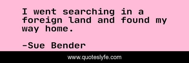 I went searching in a foreign land and found my way home.