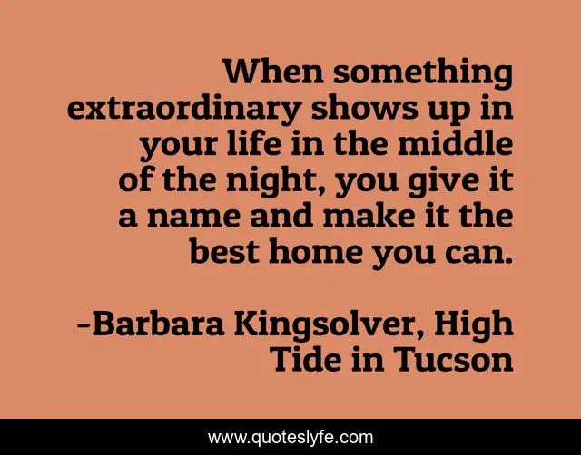 When something extraordinary shows up in your life in the middle of the night, you give it a name and make it the best home you can.