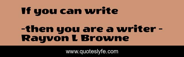 If you can write