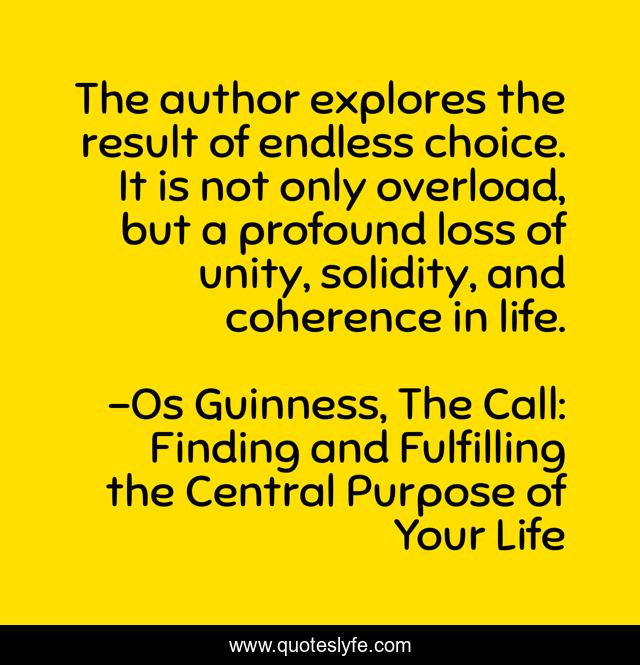 The author explores the result of endless choice. It is not only overload, but a profound loss of unity, solidity, and coherence in life.