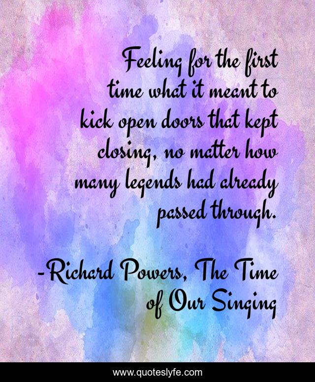 Feeling for the first time what it meant to kick open doors that kept closing, no matter how many legends had already passed through.