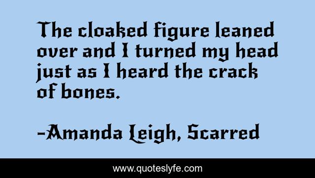 The cloaked figure leaned over and I turned my head just as I heard the crack of bones.