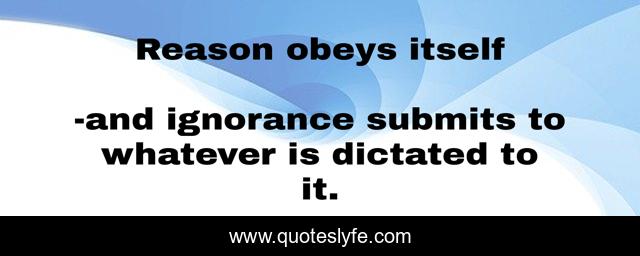 Reason obeys itself