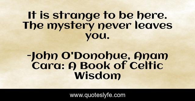 It is strange to be here. The mystery never leaves you.