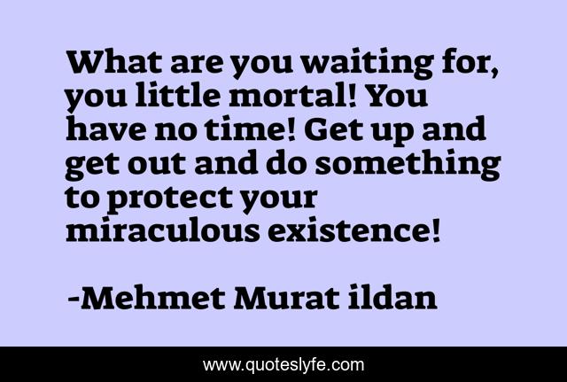 What are you waiting for, you little mortal! You have no time! Get up and get out and do something to protect your miraculous existence!