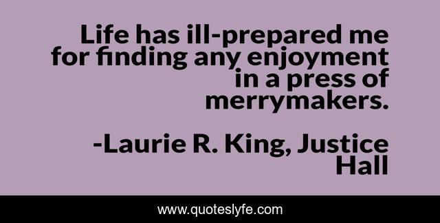 Life has ill-prepared me for finding any enjoyment in a press of merrymakers.