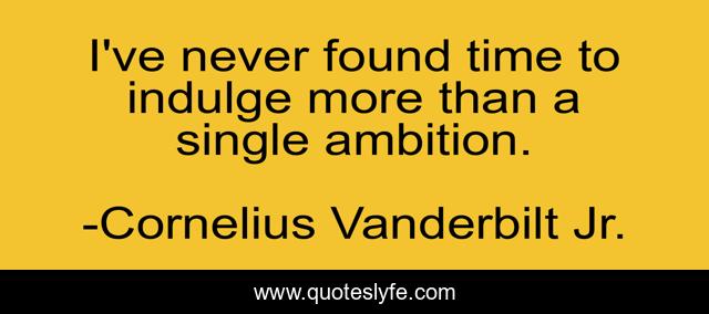 I've never found time to indulge more than a single ambition.