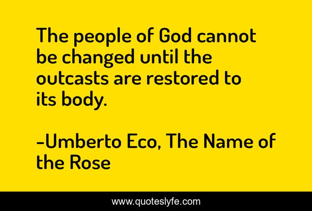The people of God cannot be changed until the outcasts are restored to its body.