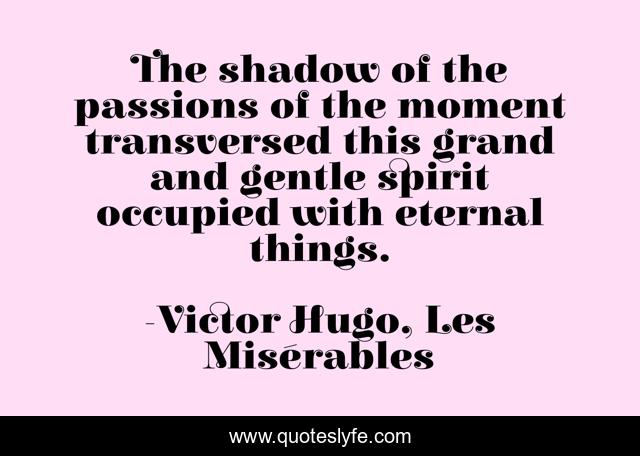 The shadow of the passions of the moment transversed this grand and gentle spirit occupied with eternal things.