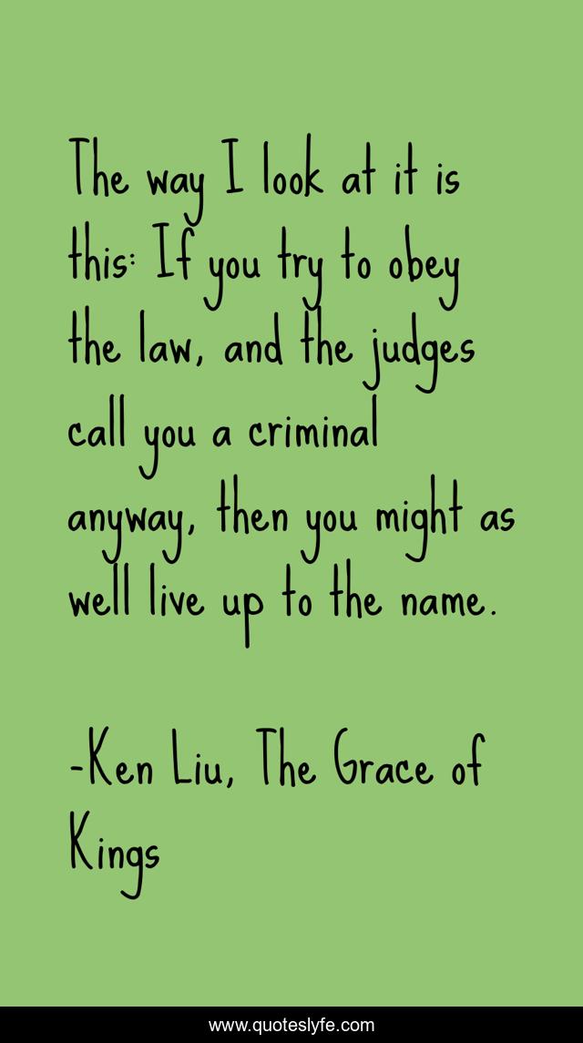 The way I look at it is this: If you try to obey the law, and the judges call you a criminal anyway, then you might as well live up to the name.