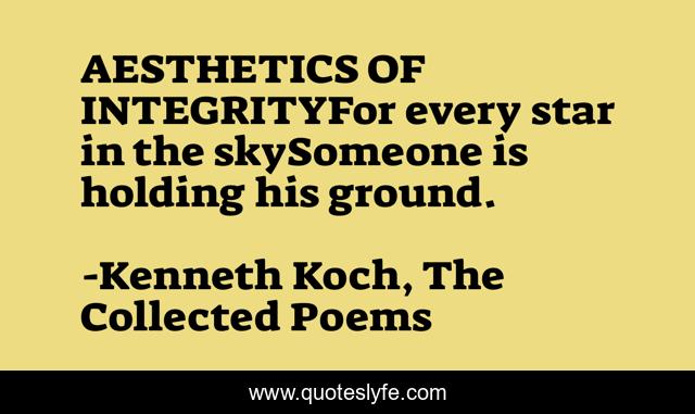 AESTHETICS OF INTEGRITYFor every star in the skySomeone is holding his ground.