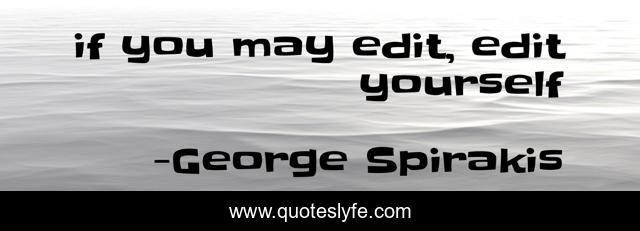 if you may edit, edit yourself