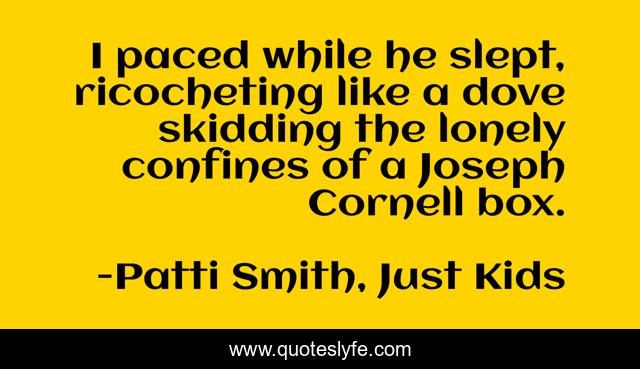 I paced while he slept, ricocheting like a dove skidding the lonely confines of a Joseph Cornell box.