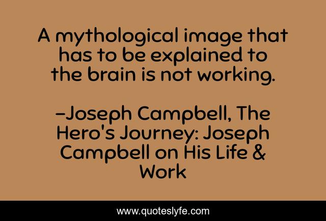 A mythological image that has to be explained to the brain is not working.