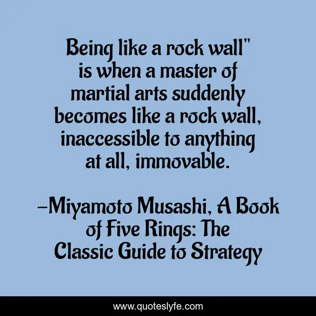 Being like a rock wall