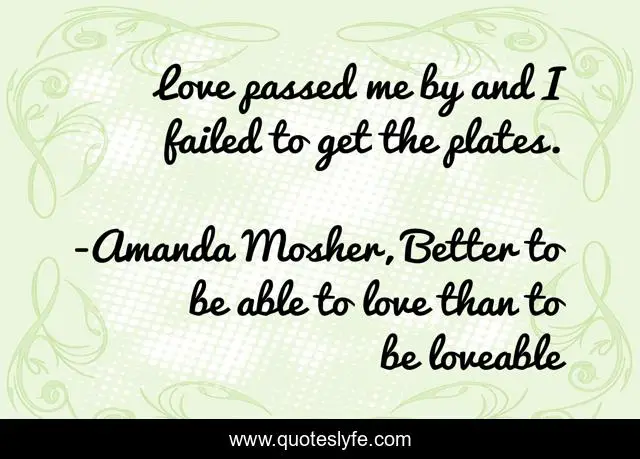 Love passed me by and I failed to get the plates.