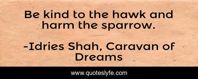 Be kind to the hawk and harm the sparrow.